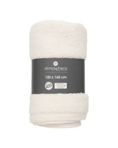 Blanket, Geo, polyester, beige/white, 120x160 cm