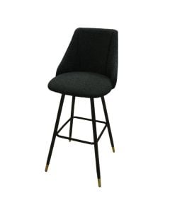 Bar stool, Itols, textile upholstery, metal structure, black, 50.5x46.5xH106 cm