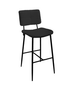 Bar stool, Bouton, textile upholstery, metal legs, anthracite, 46x55xH103 cm