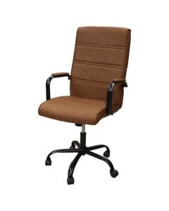 Office chair, Douma, polyurethane upholstery, metal structure, brown