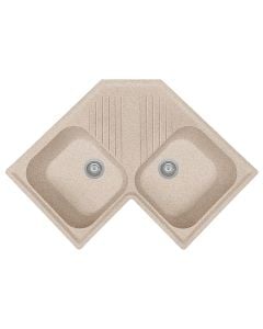 Granite sink, Atlantic -94, 2+1, corner, beige