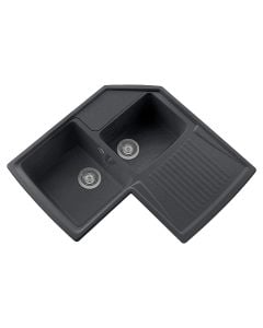 Granite sink, Harmony 42, 2+1, corner, titanium,