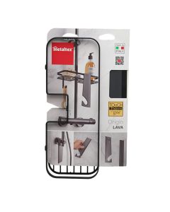 Shampoo holder, in shower tube, metal, black