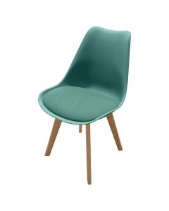 Dining chair, PU upholstery, wooden chair, green, 57x48x81 cm
