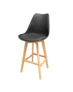 Bar chair, PU upholstery, wooden chair, black,  58x48x105 cm