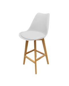 Bar chair, PU upholstery, wooden chair, white,  58x48x105 cm