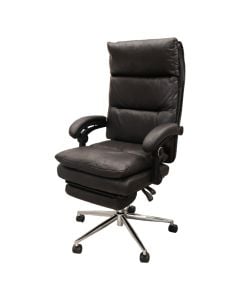 Office chair, textile backrest, textile cover seat, chrome base, nylon casters, black, 62x65xH110-117 cm