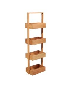 Toilet shelf, 4 levels, bamboo, natural bamboo, 25x16xH88 cm