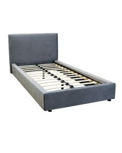 Double bed, Velevet upholstery, plastic legs, warm gray, 160x200 cm