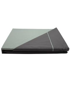 Bedlinen set, double, cotton, mente/grey, 240x260 cm; 180x200 cm; 50x80 cm (x2)