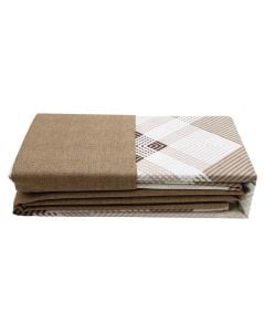 HomeLife bedlinen set, single, 20% polyester/ 80%cotton, yellow/white/grey, 165x240cm; 90x190 cm; 50x80 cm (x1)