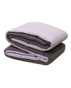 Quilt, double, cotton, purple/grey, 220x240 cm, 150 gr/m²