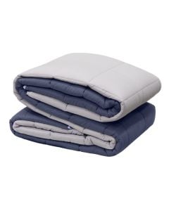 Quilt, double, cotton, blue/white, 220x240 cm, 150 gr/m²