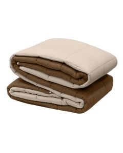 Quilt, double, cotton, beige/white, 220x240 cm, 150 gr/m²