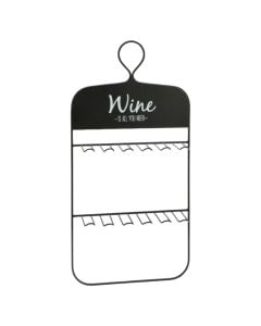 Wine glass holder, hanging, metal, black, 31x11xH60 cm