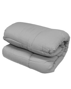 Quilt, double, cover: 100 gsm microfiber, filling: microfiber, grey, 350 g, 220x240 cm