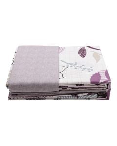 HomeLife bedlinen set, double, 20% polyester/ 80%cotton, brown with flowers, 240x240cm; 160x190 cm; 50x80 cm (x2)
