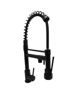 Sink mixer, Sanitary, bronxe, with 2- outlets, black, flexible pipes 1/2"