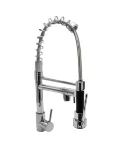 Sink mixer, Sanitary, bronxe, with 2-outlets, silver, flexible pipes 1/2"