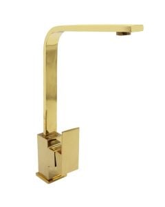 Sink mixer, Dishidun, bronxe, square, gold, flexible pipes 1/2"