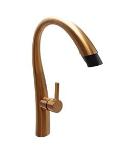 Sink mixer, Dishidun, bronxe, extraxable, gold, flexible pipes 1/2"