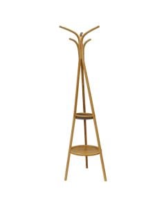 Coat hanger, Osaka, Bamboo, Natural, 2 levels, 6 hangers, Ø38x170 cm