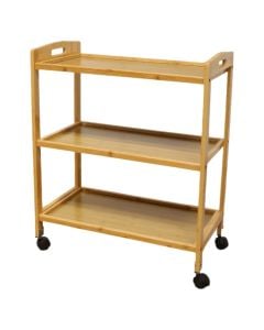 Multifuncional shelf ''Hinamori'', 3 shelves, wooden, brown, 60x30xH74 cm