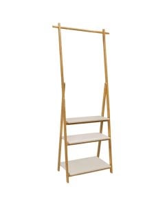 Clothes rack ''Temuja'', bamboo, white/natural, 33x7xH52.2 cm