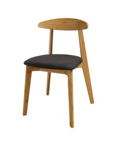 Dining chair, Odger, bamboo structure, textile seat, natural/black, 48x46xH76 cm