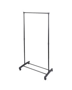 Clothes hanger, with wheels, metal/plastic, black, 74.5x41.5xH157 cm