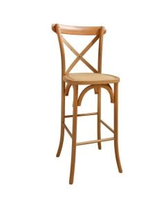 Bar chair, beech wood, rattan seat, natural, 44x46x115 cm