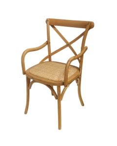 Chair, beech wood, rattan seat, natural, 52x54x90 cm
