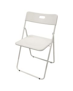 Folding chair, metal structure, polypropylene seat, white, 46x45xH78 cm