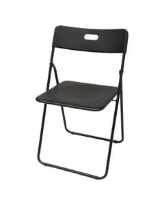 Folding chair, metal structure, polypropylene seat, black, 46x45xH78 cm