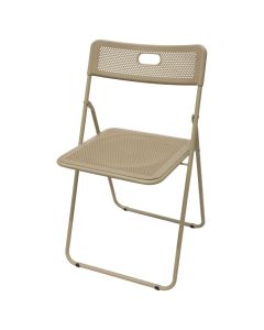 Folding chair, metal structure, polypropylene seat, beige, 46x45xH78 cm