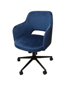 Office chair, Santon, metal structure, textile fabric, blue
