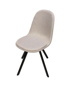 Dining chair, Stein, textile seat, metal legs, beige, 53x44xH82.5 cm
