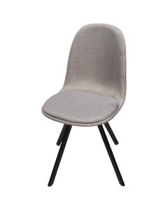 Dining chair, Stein, textile seat, metal legs, light grey, 53x44xH82.5 cm