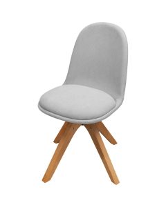 Dining chair, Salno, textile seat, wooden legs, beige, 53x44xH82.5 cm