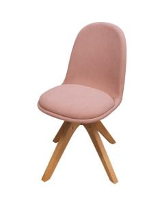 Dining chair, Salno, textile seat, wooden legs, pink, 53x44xH82.5 cm