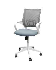 Office chair, Kite, mesh backrest, fabric cover seat, metal base, nylon castors, dark grey/white, 57x60xH87- 99 cm