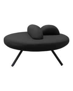 Seater sofa, Olivya, for public space, textile upholstery, black, 123x123xH65 cm