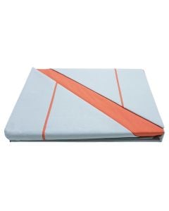 Bedlinen set, double, cotton, grey/orange, 240x240 cm; 160x190+25 cm; 50x80 cm (x2)