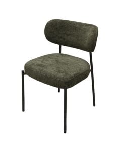 Dining chair, metal structure, textile upholstery, black, 52x52.5xH76 cm