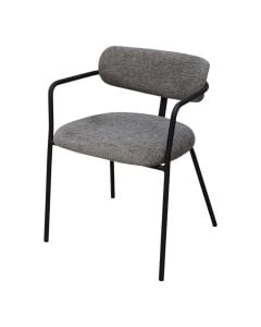 Dining chair, metal structure, textile upholstery, grey, 52x52.5xH72 cm