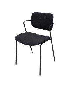 Dining chair, metal structure, textile upholstery, black, 49.5x55xH79.5 cm