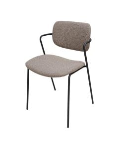 Dining chair, metal structure, textile upholstery, brown, 49.5x55xH79.5 cm