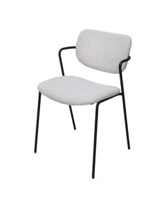 Dining chair, metal structure, textile upholstery, grey, 49.5x55xH79.5 cm