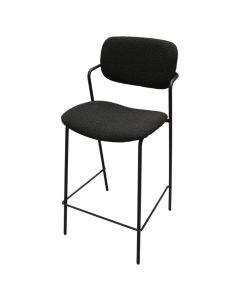 Bar chair, metal structure, textile upholstery, black, 44x51xH97 cm