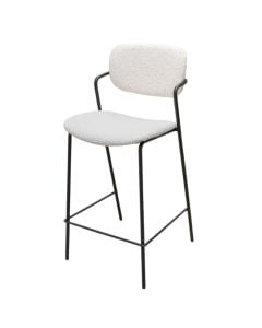 Bar chair, metal structure, textile upholstery, grey, 44x51xH97 cm
